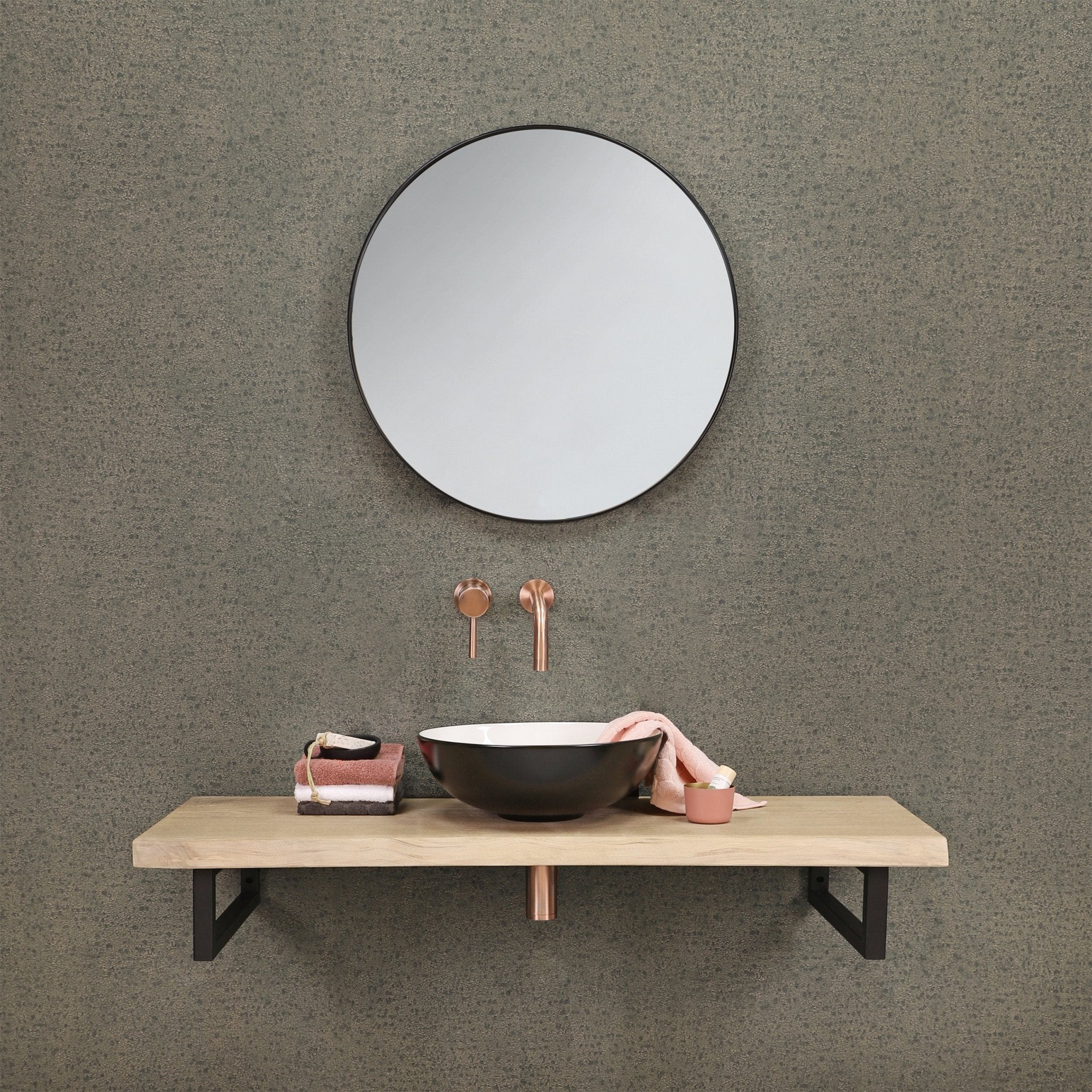 Differnz Duo waskom keramiek | zwart/wit | Ø 40 x 13.5 cm - Mozaiektegel.com