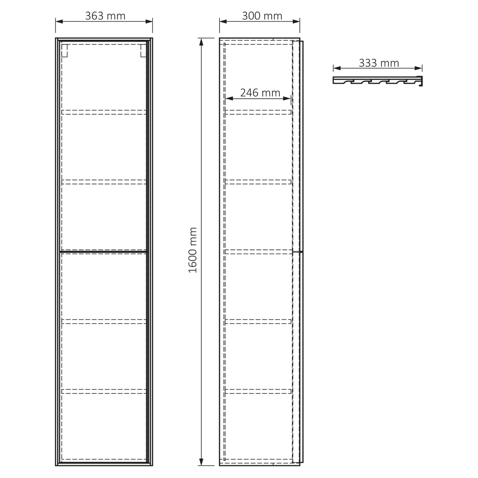 Differnz Elin hoge kast FSC® | eiken | 160 x 36 x 30 cm - Mozaiektegel.com