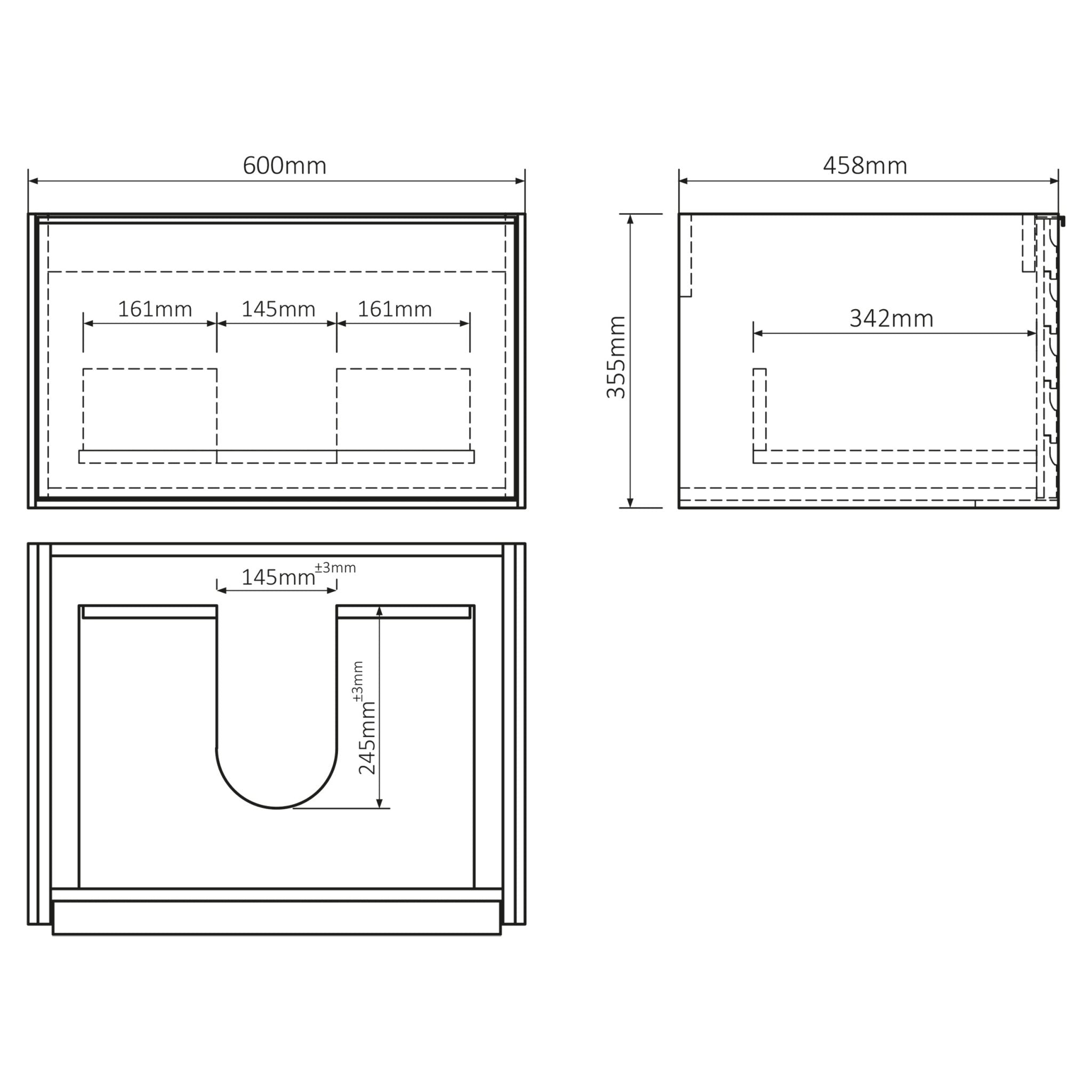 Differnz Elin meubelset FSC® | eiken/mat taupe | 60 cm - Mozaiektegel.com
