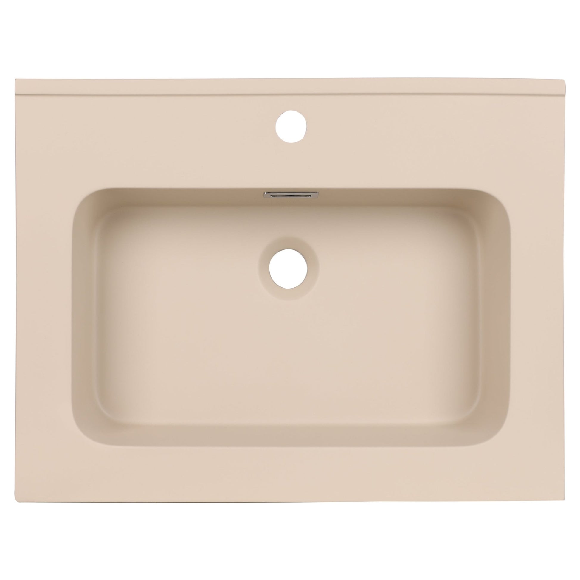 Differnz Elin wastafel kunstmarmer | mat taupe | 61 x 46.5 x 1.5 cm - Mozaiektegel.com