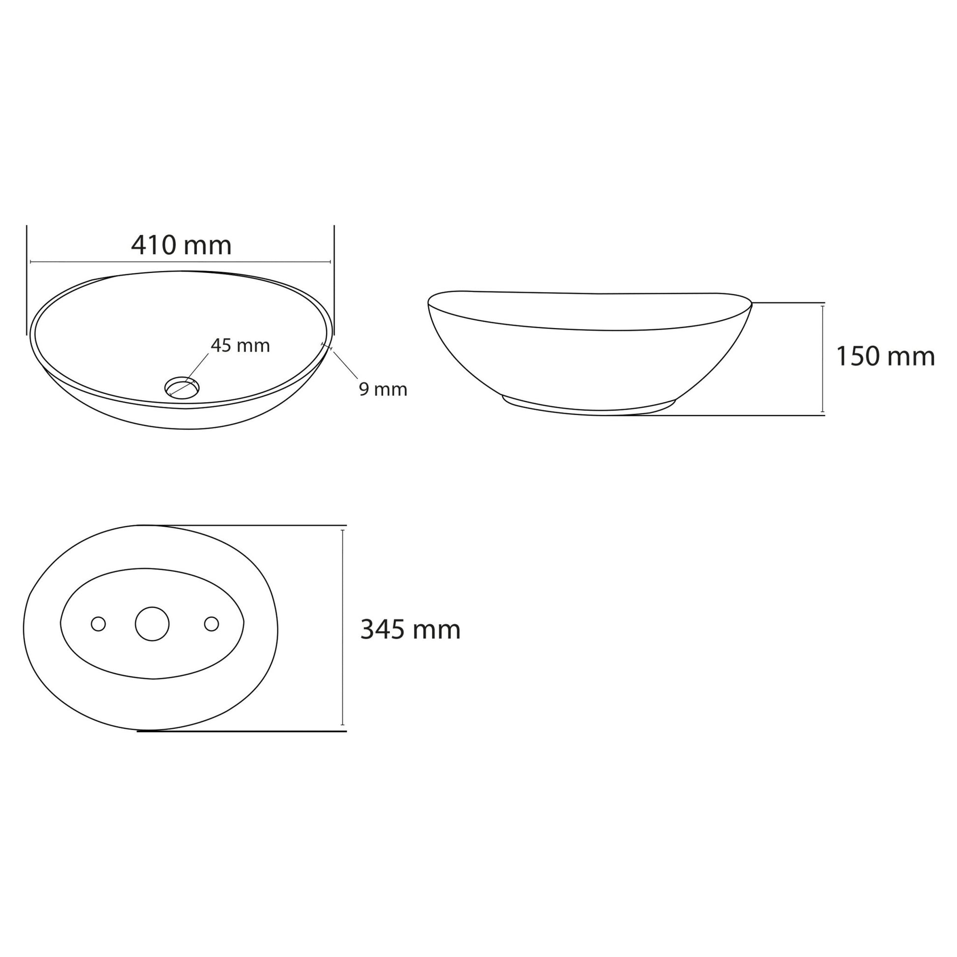 Differnz Ell waskom keramiek | wit | 41 x 34 x 15 cm - Mozaiektegel.com