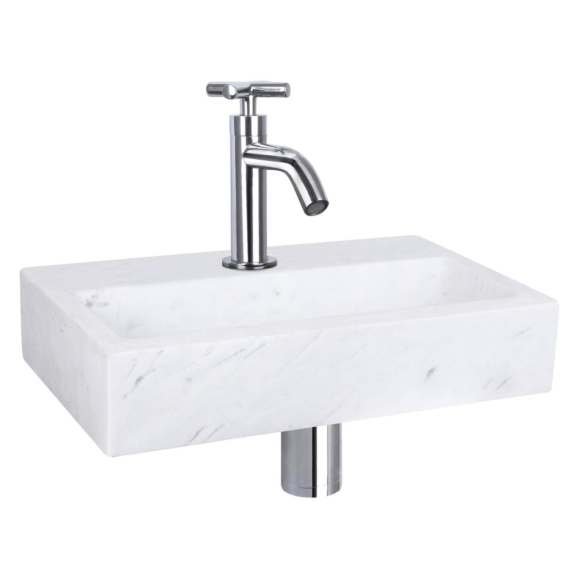 Differnz Flat fontein marmer - 38 x 24 x 8 cm - wit - Mozaiektegel.com