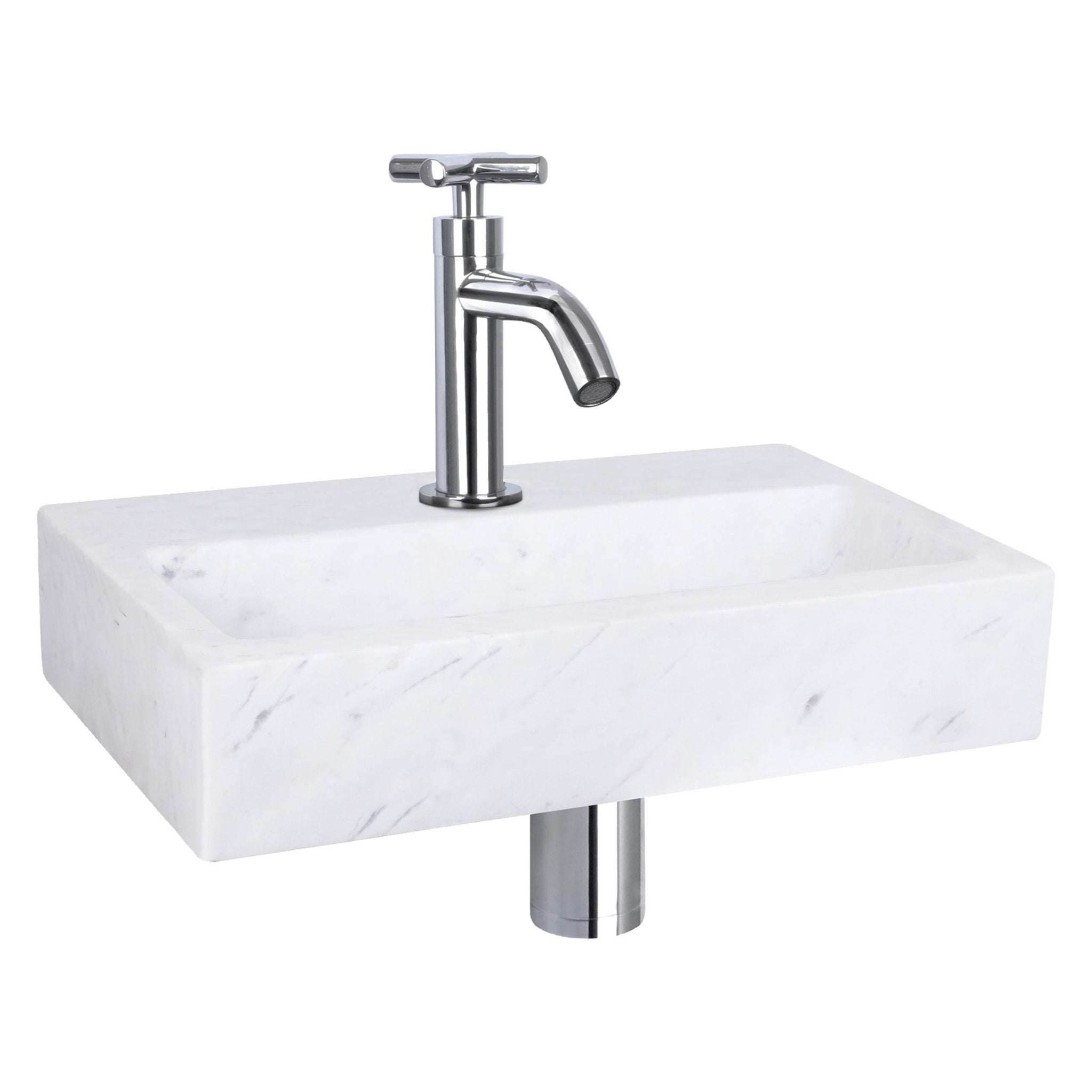 Differnz Flat fontein marmer - 38 x 24 x 8 cm - wit - Mozaiektegel.com