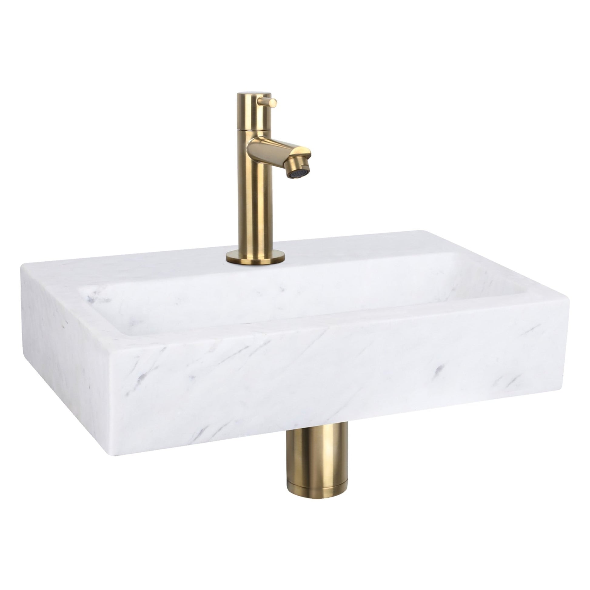 Differnz Flat fontein marmer - 38 x 24 x 8 cm - wit - Mozaiektegel.com