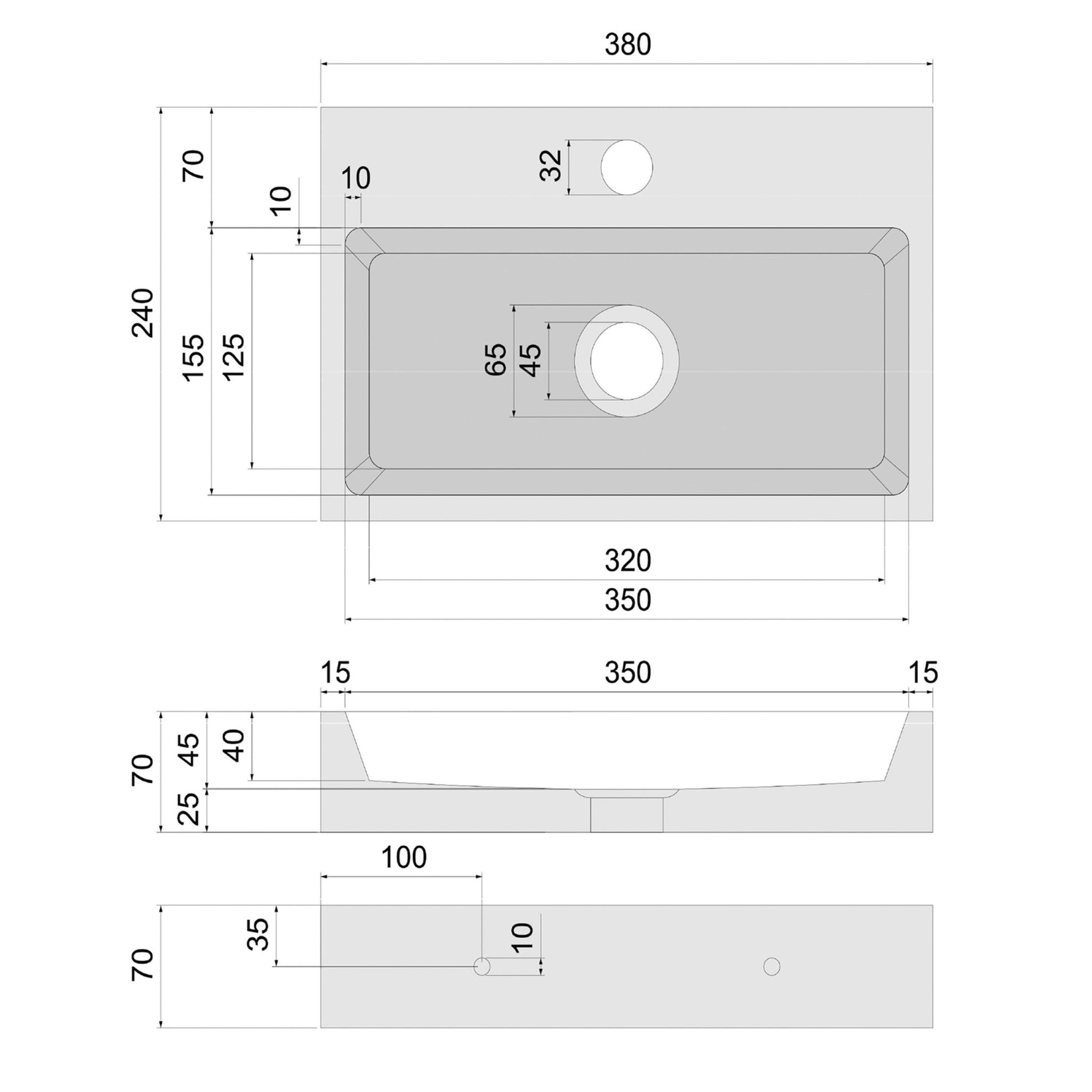 Differnz Flat fontein marmer - 38 x 24 x 8 cm - wit - Mozaiektegel.com