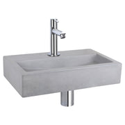 Differnz Flat fonteinset beton lichtgrijs - kraan gebogen - 38 x 24 x 8 cm - chroom - Mozaiektegel.com