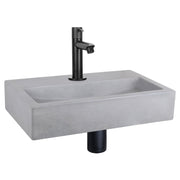 Differnz Flat fonteinset beton lichtgrijs - kraan recht - 38 x 24 x 8 cm - mat chroom - Mozaiektegel.com