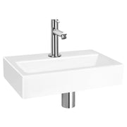 Differnz Flat fonteinset keramiek - kraan gebogen - 38 x 24 x 7 cm - chroom - Mozaiektegel.com