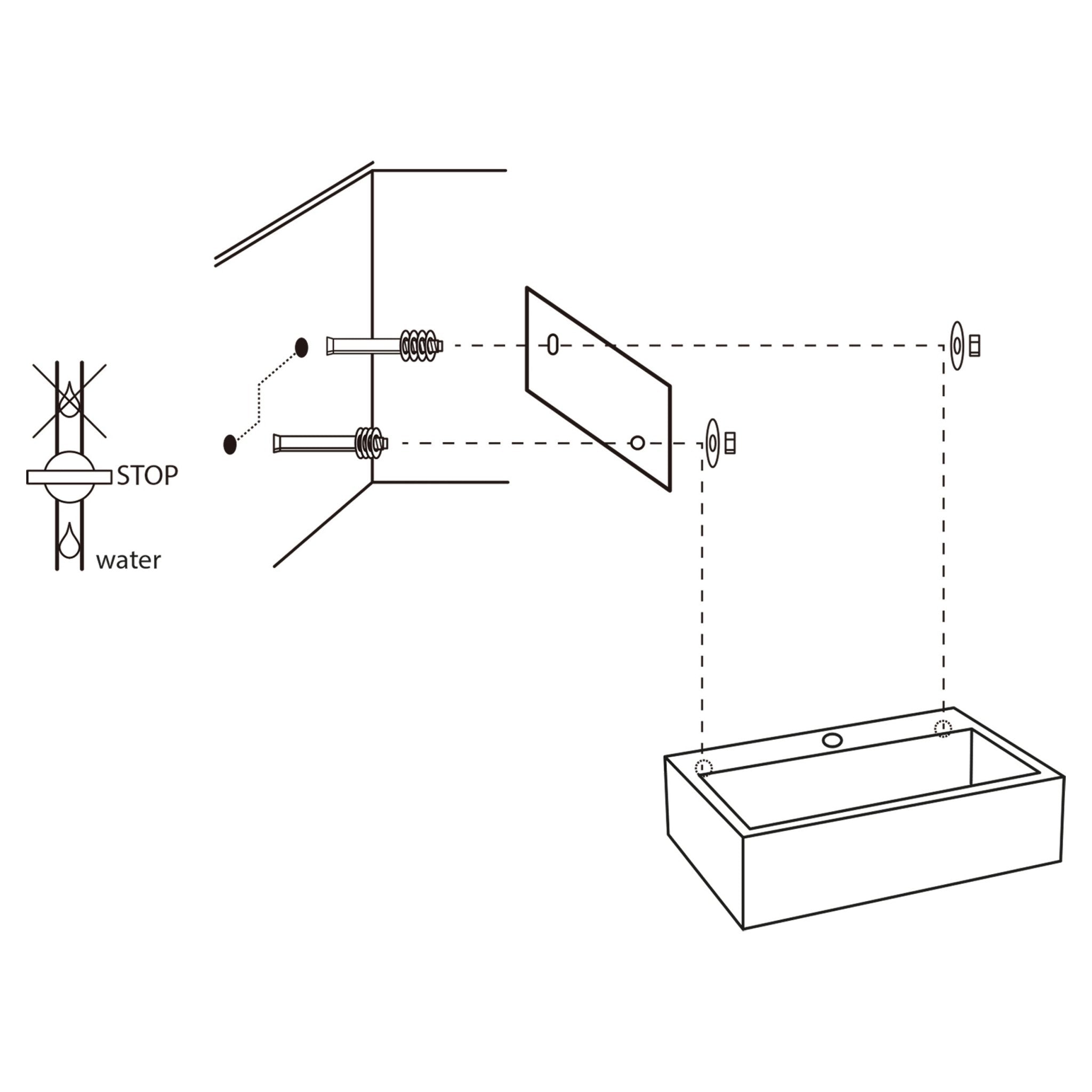 Differnz Flat fonteinset keramiek - kraan gebogen - 38 x 24 x 7 cm - chroom - Mozaiektegel.com
