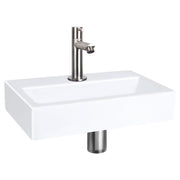 Differnz Flat fonteinset keramiek - kraan recht - 38 x 24 x 7 cm - mat chroom - Mozaiektegel.com