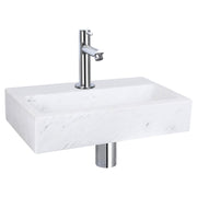 Differnz Flat fonteinset marmer - kraan recht - 38 x 24 x 8 cm - chroom - Mozaiektegel.com