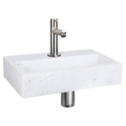 Differnz Flat fonteinset marmer - kraan recht - 38 x 24 x 8 cm - mat chroom - Mozaiektegel.com