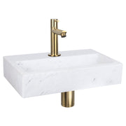 Differnz Flat fonteinset marmer - kraan recht - 38 x 24 x 8 cm - mat goud - Mozaiektegel.com