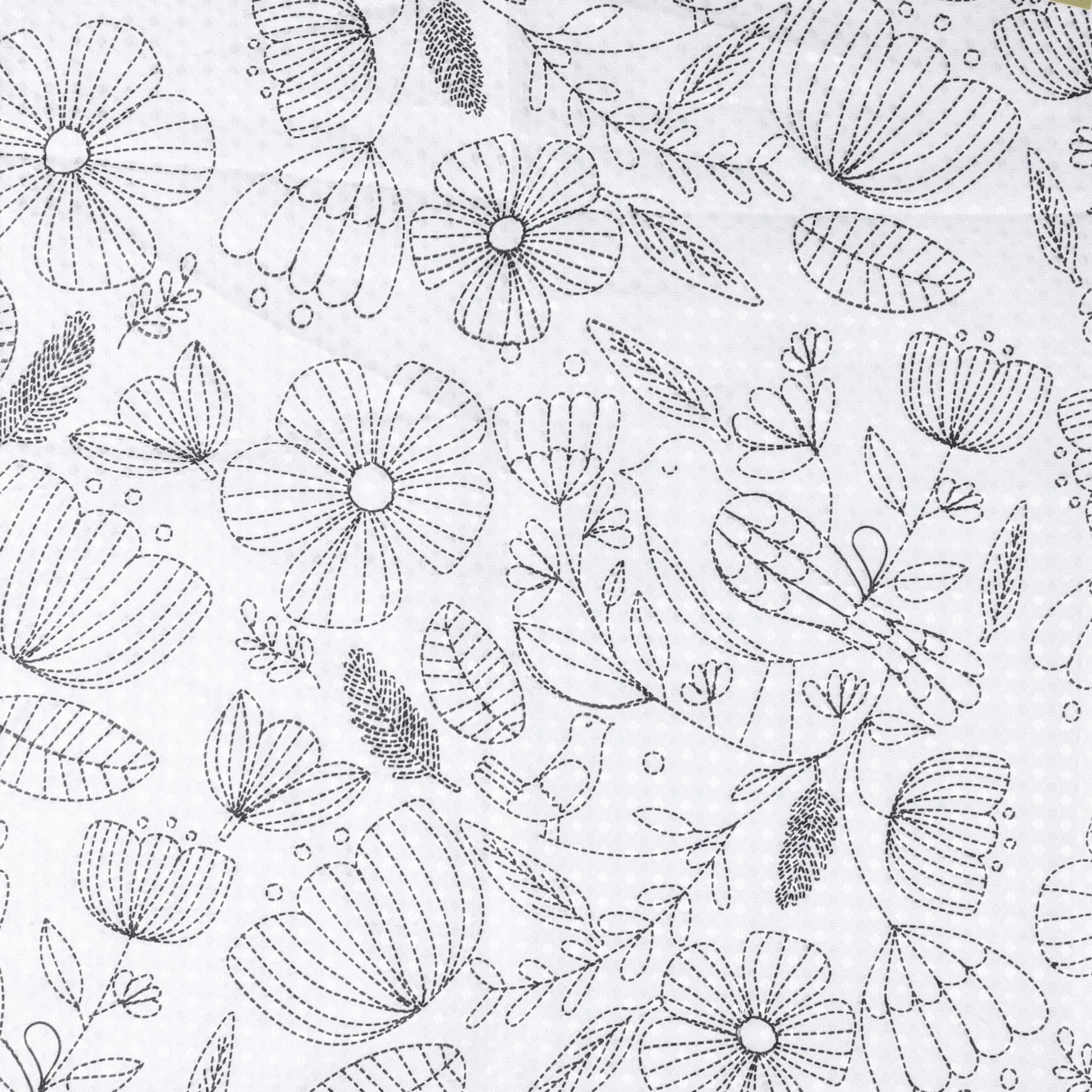 Differnz Flower douchegordijn 100% polyester - verzwaarde onderzoom - 120 x 200 cm - zwart/wit 31.010.35