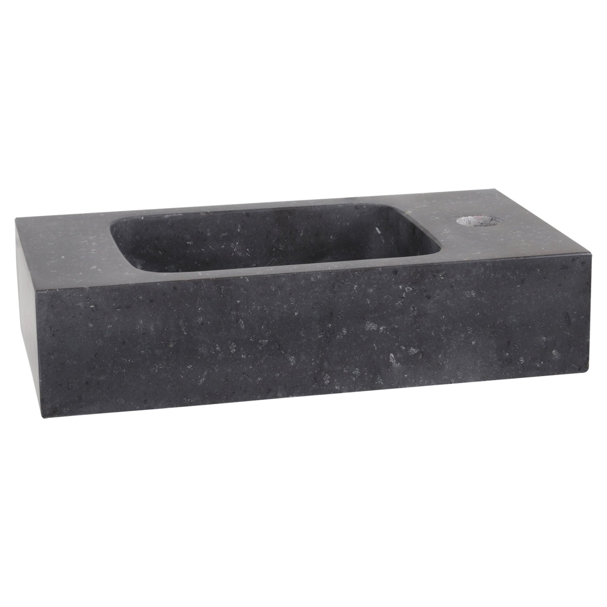 Differnz fonteinset bombai black - natuursteen - kraan gebogen - 40 x 22 x 9 cm - chroom - Mozaiektegel.com