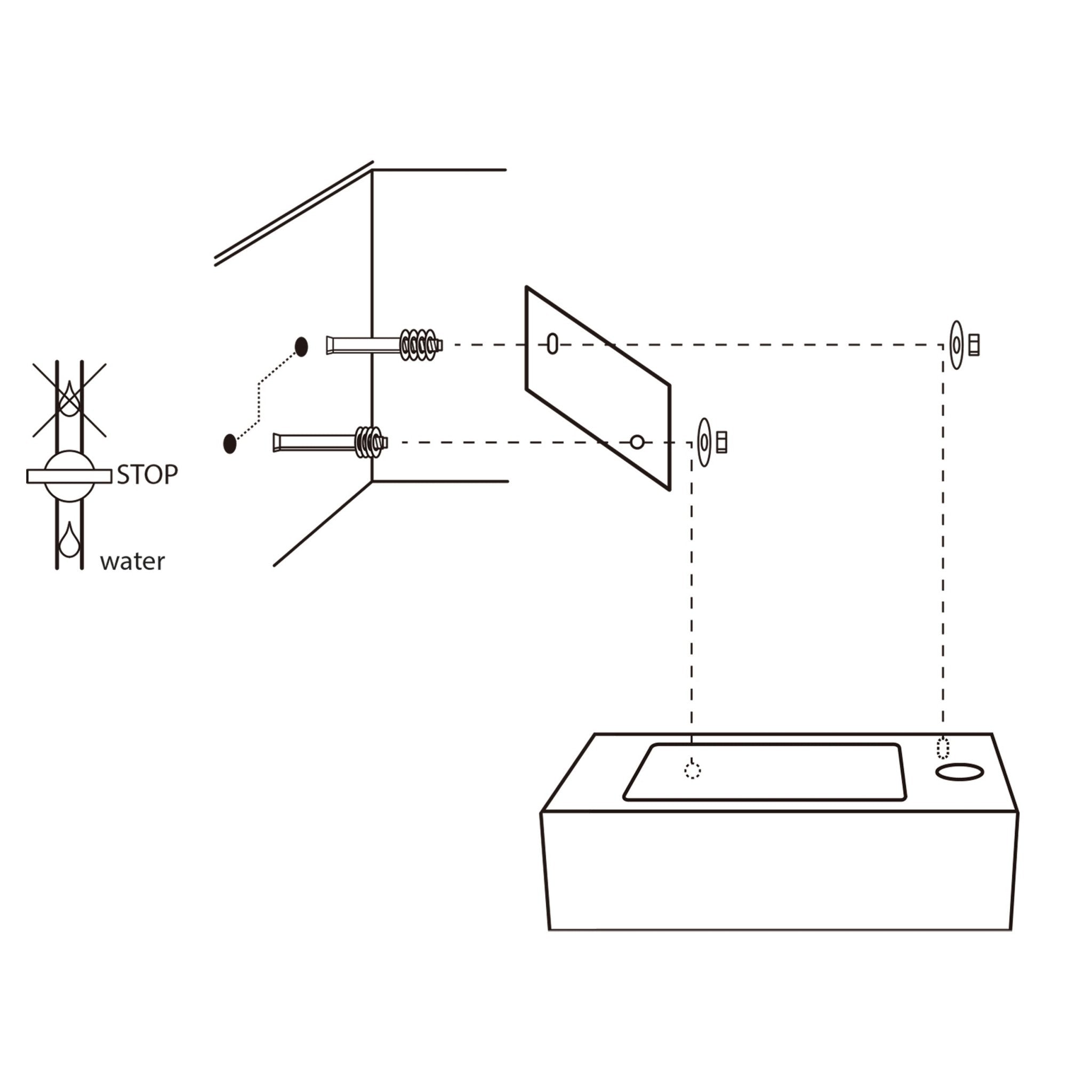 Differnz fonteinset bombai black - natuursteen - kraan gebogen - 40 x 22 x 9 cm - mat goud - Mozaiektegel.com