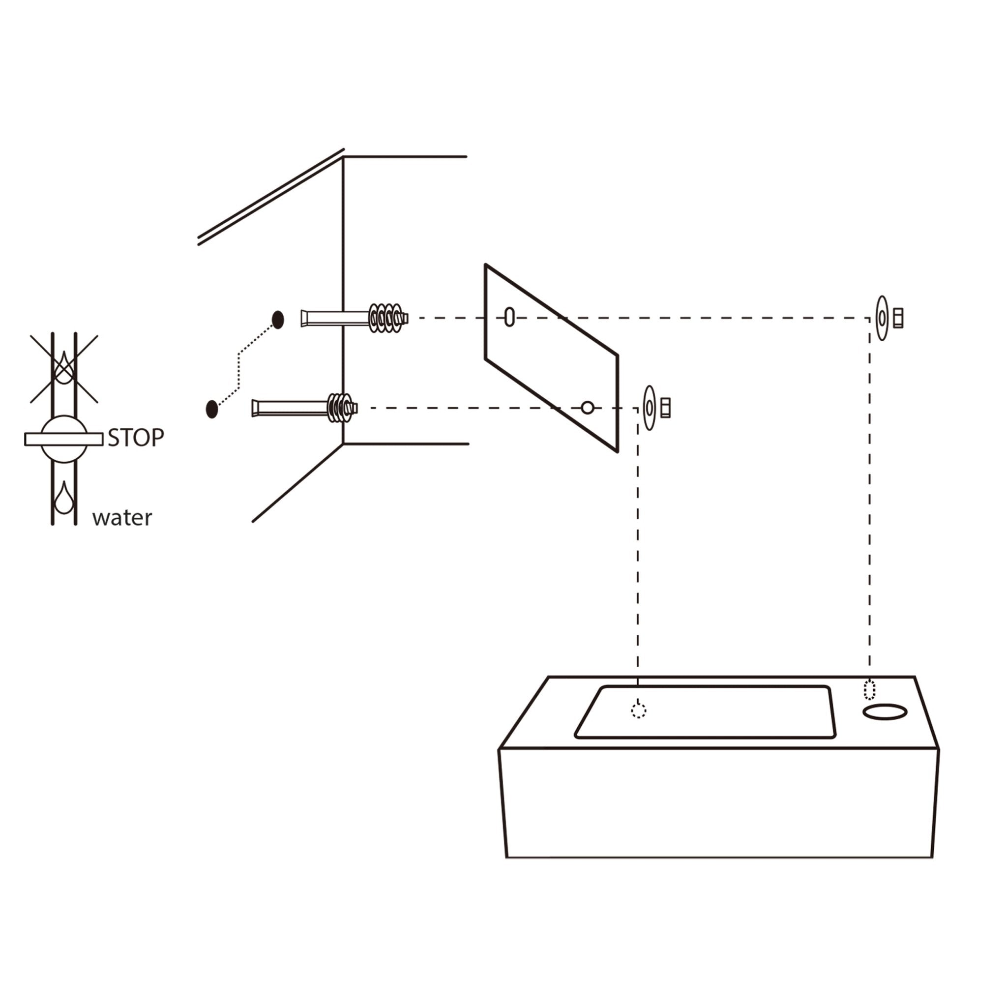 Differnz fonteinset bombai black - natuursteen - kraan gebogen - 40 x 22 x 9 cm - mat zwart - Mozaiektegel.com