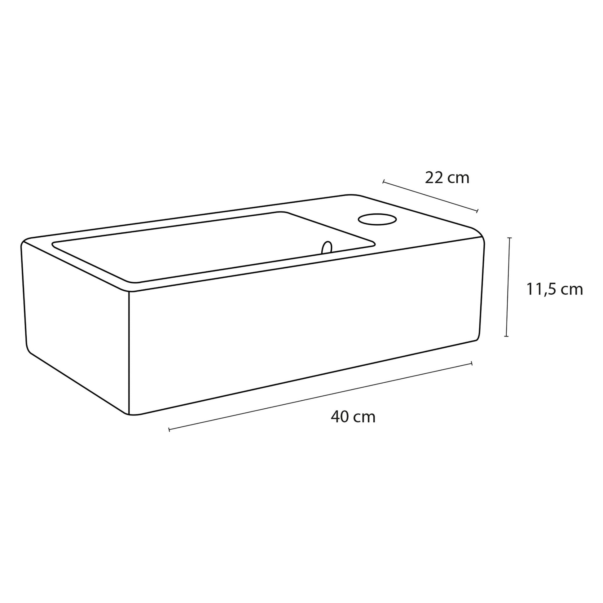 Differnz Force fontein keramiek - 40 x 22 x 11.5 cm - wit - Mozaiektegel.com