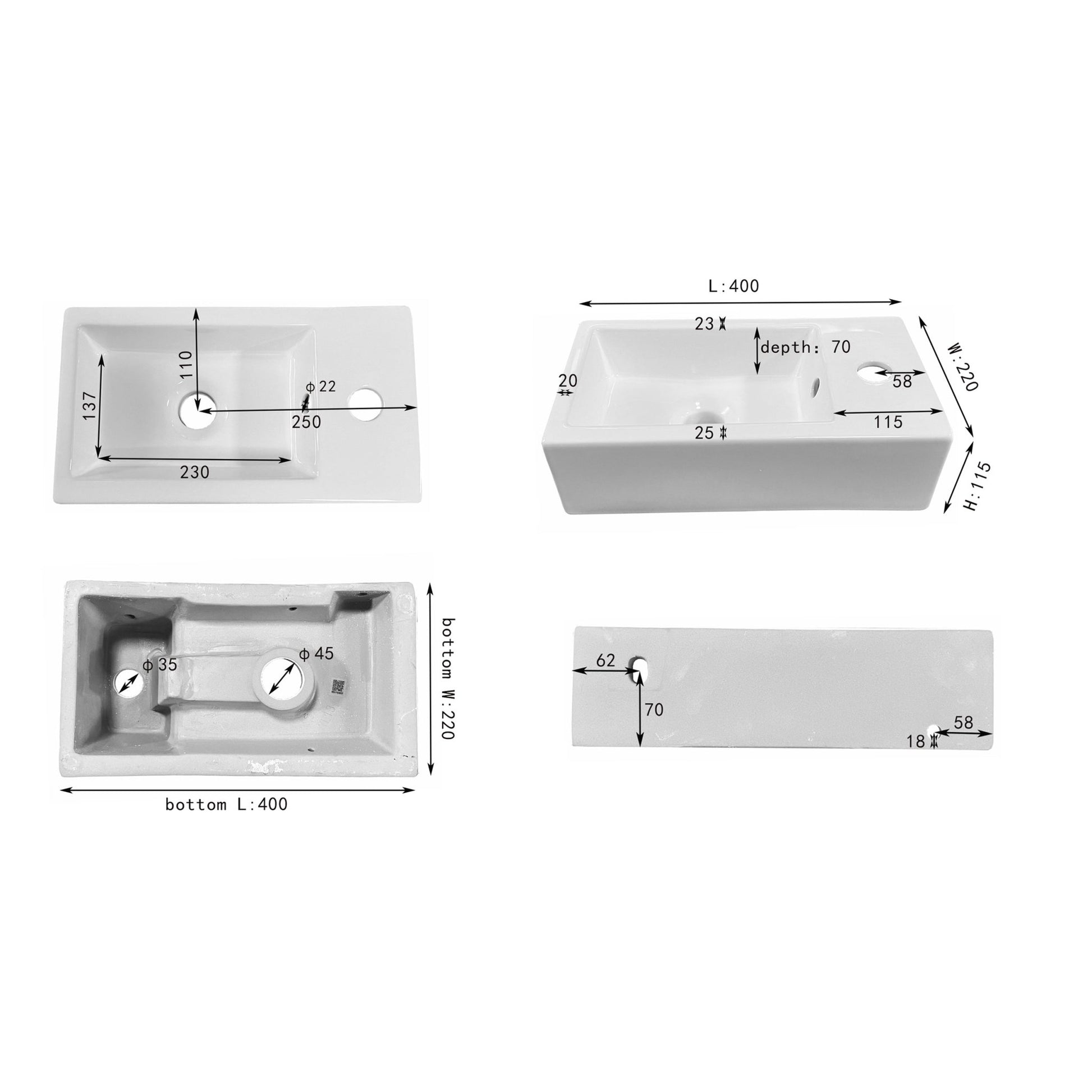 Differnz Force fontein keramiek - 40 x 22 x 11.5 cm - wit - Mozaiektegel.com