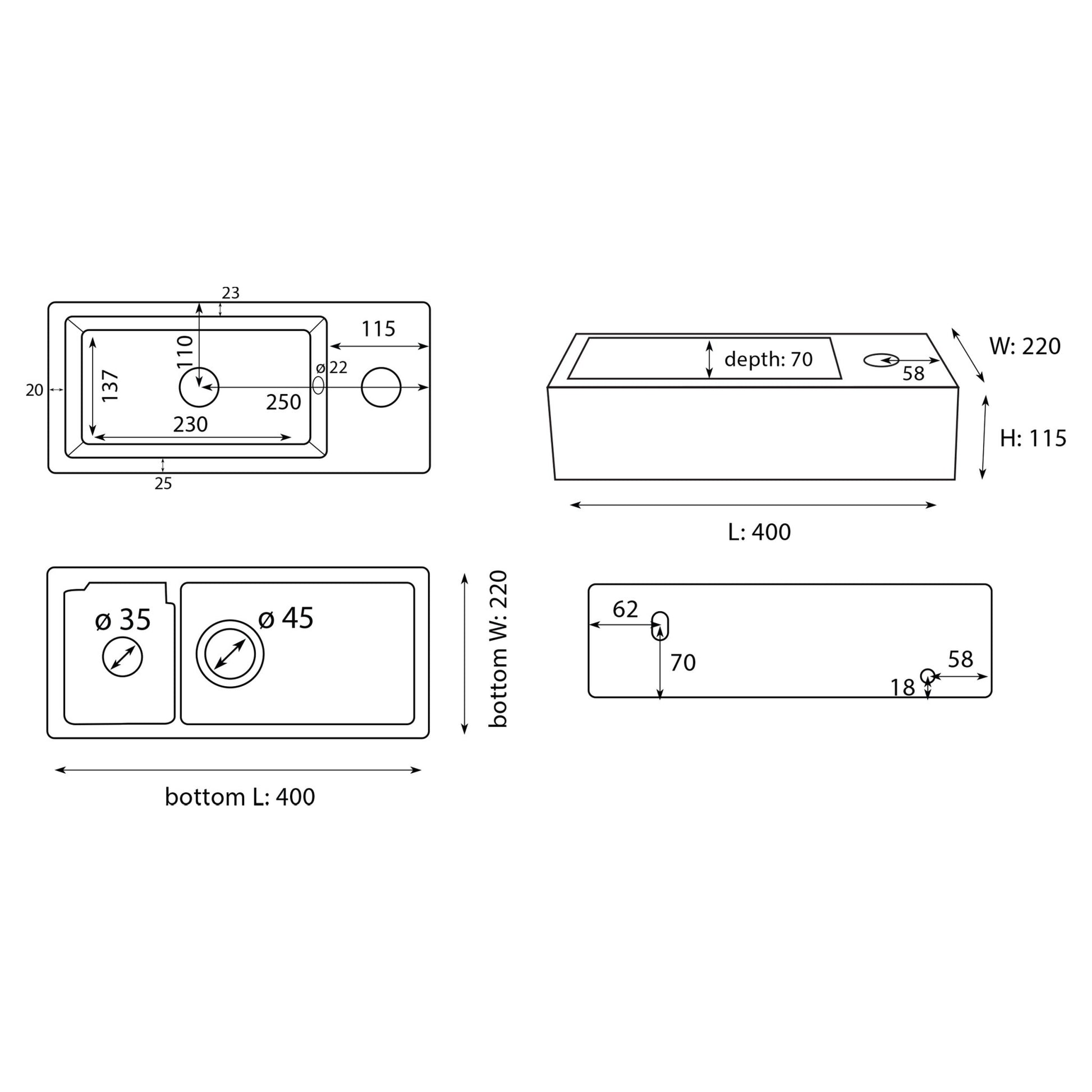 Differnz Force fontein keramiek - 40 x 22 x 11.5 cm - wit - Mozaiektegel.com