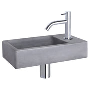 Differnz Force fonteinset beton donkergrijs - kraan gebogen - 40 x 22 x 8 cm - chroom - Mozaiektegel.com