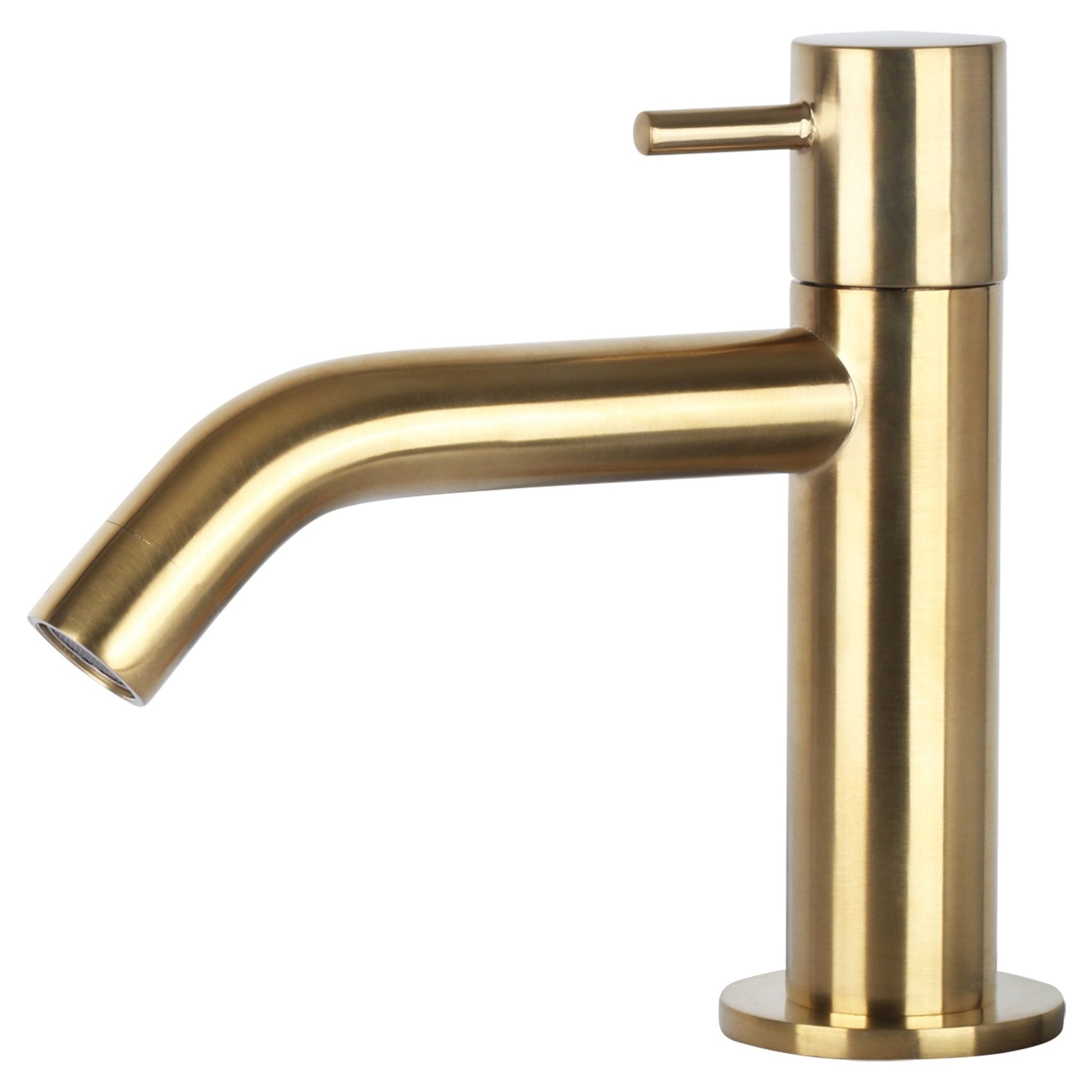 Differnz Force fonteinset beton donkergrijs - kraan gebogen - met handdoekrek - 40 x 22 x 9 cm - mat goud - Mozaiektegel.com