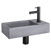 Differnz Force fonteinset beton donkergrijs - kraan recht - 40 x 22 x 8 cm - mat zwart - Mozaiektegel.com