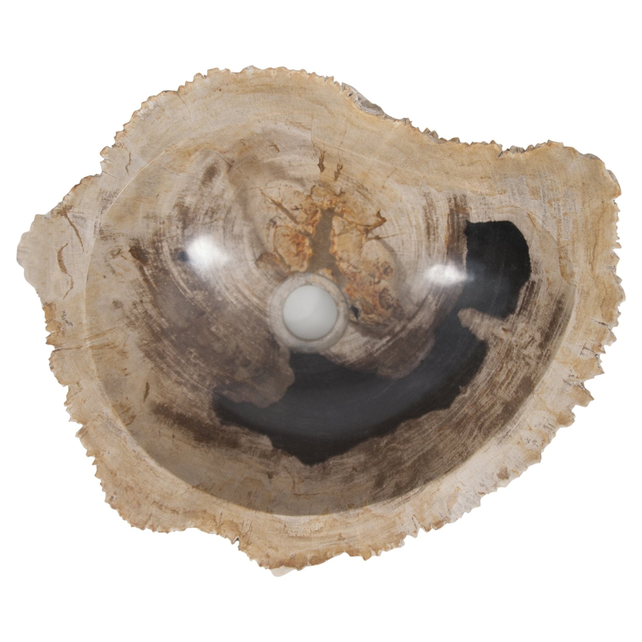 Differnz Fossil opzetwaskom hout | Ø 45 x 12 cm - Mozaiektegel.com