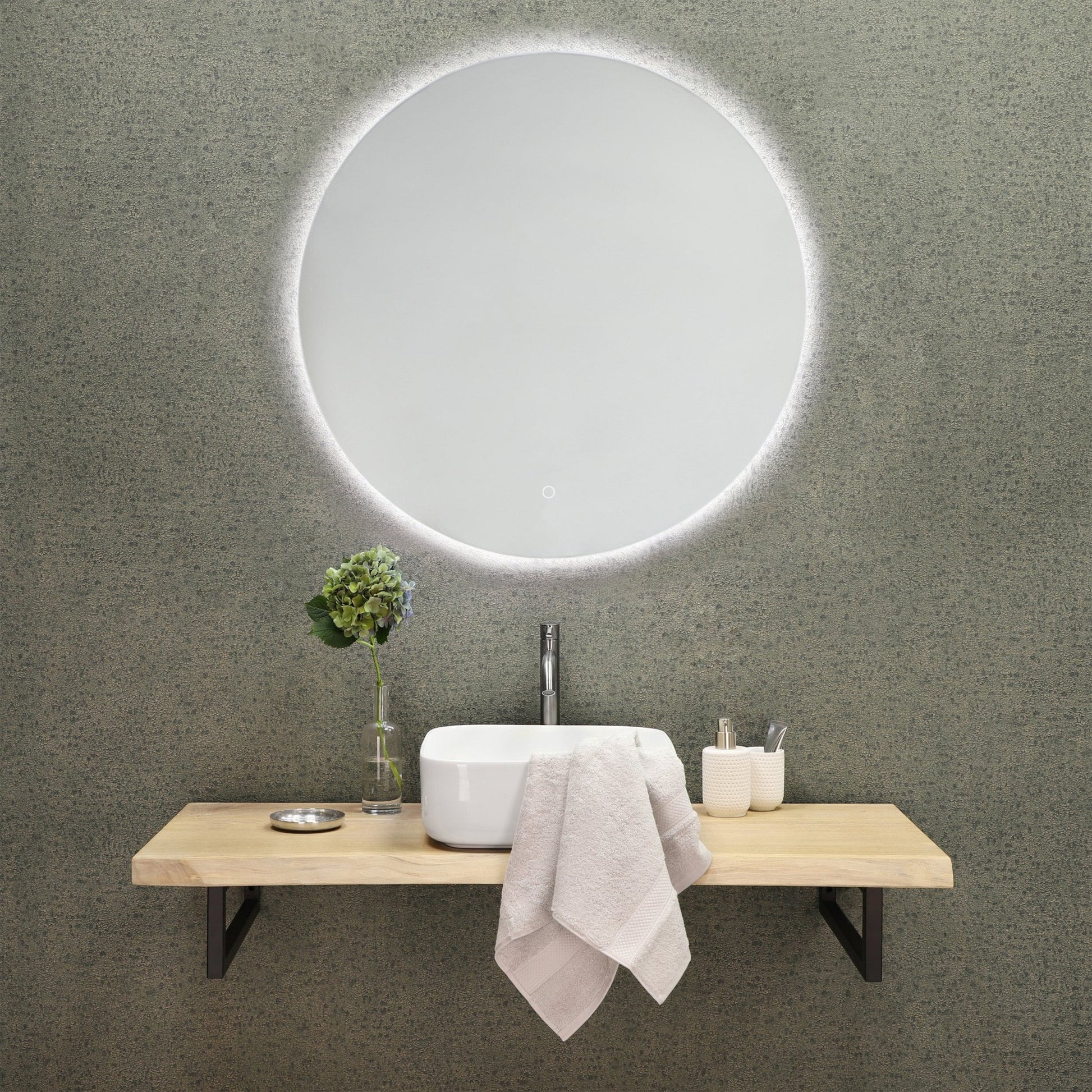 Differnz Guido wasbak keramiek | wit | Ø 40 x 14 cm - Mozaiektegel.com