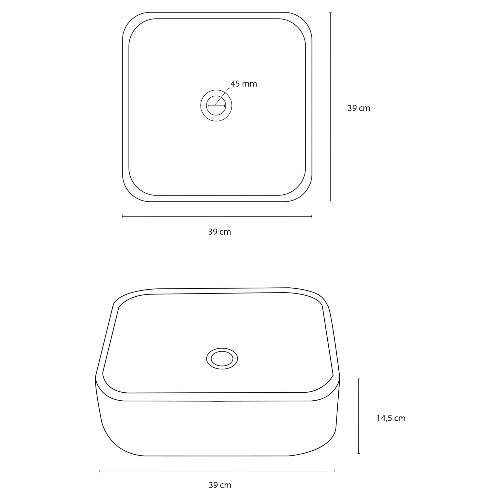 Differnz Guido wasbak keramiek | wit | Ø 40 x 14 cm - Mozaiektegel.com