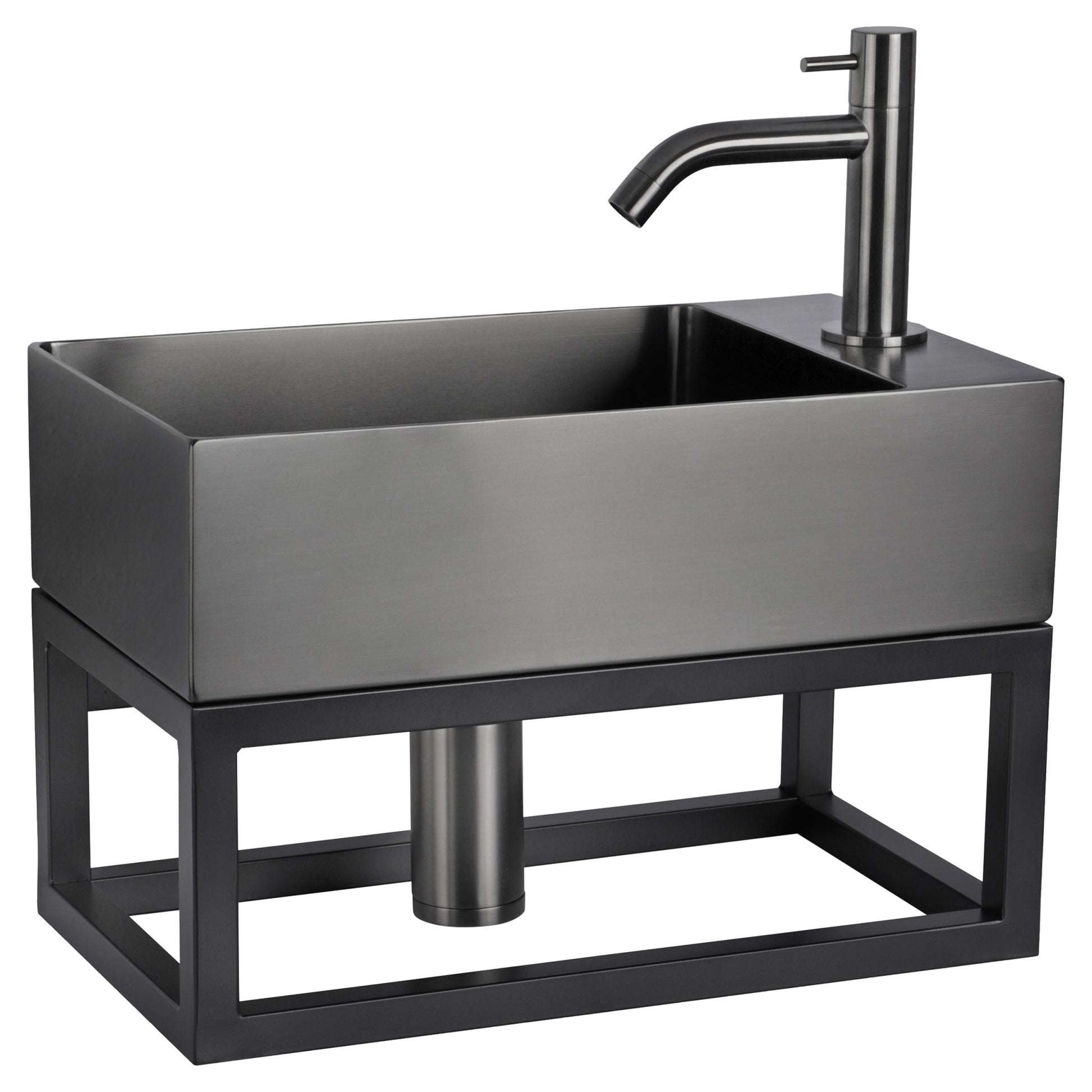 Differnz handdoekhouder voor fontein | mat zwart | 38.5 x 18.5 x 15.5 cm - Mozaiektegel.com