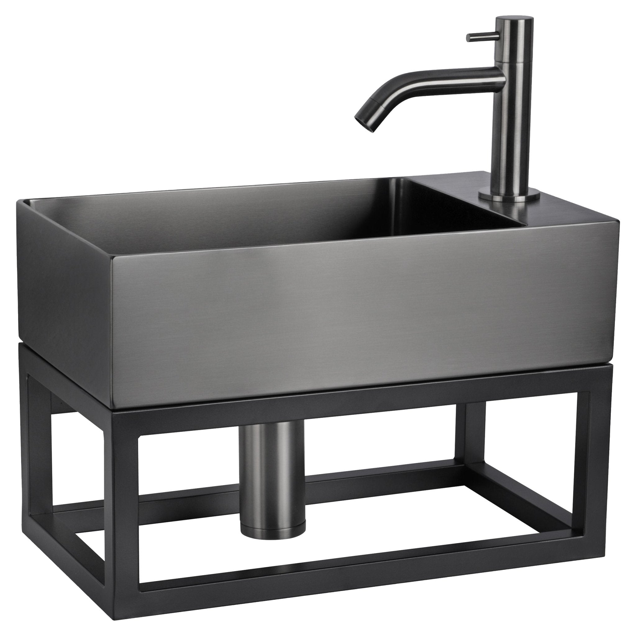 Differnz handdoekhouder voor fontein | mat zwart | 38.5 x 18.5 x 15.5 cm - Mozaiektegel.com