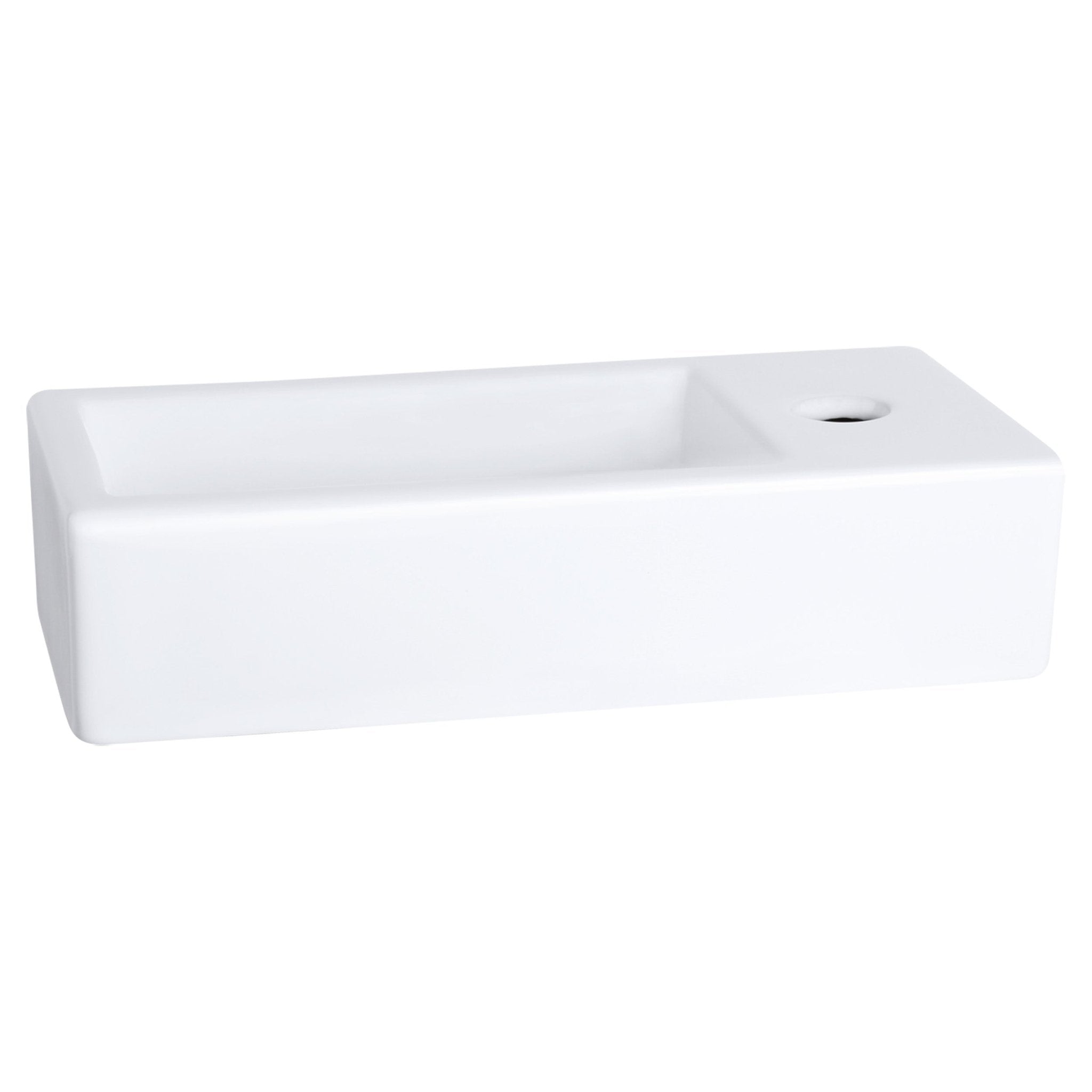 Differnz Helios fontein keramiek - rechts - 37.5 x 18.5 x 9 cm - wit - Mozaiektegel.com