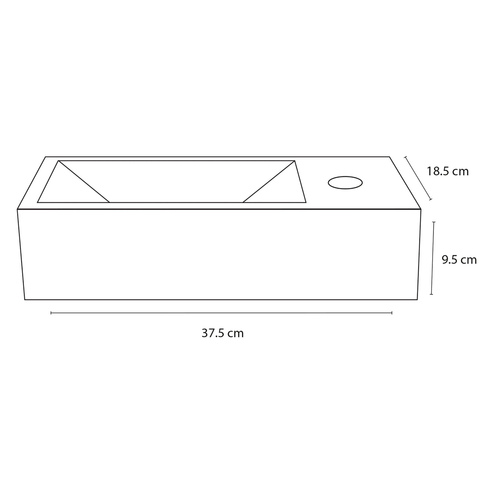 Differnz Helios fontein marmer - 37.5 x 18.5 x 9.5 cm - wit - Mozaiektegel.com
