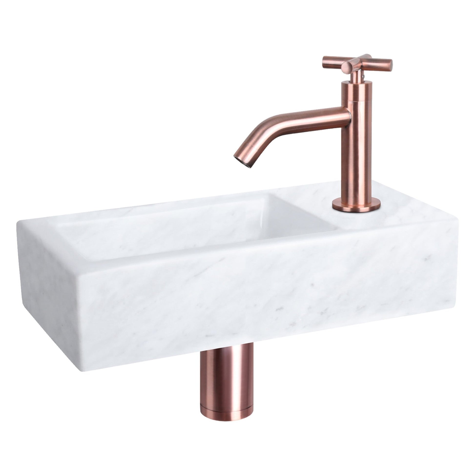 Differnz Helios fontein marmer - 37.5 x 18.5 x 9.5 cm - wit - Mozaiektegel.com