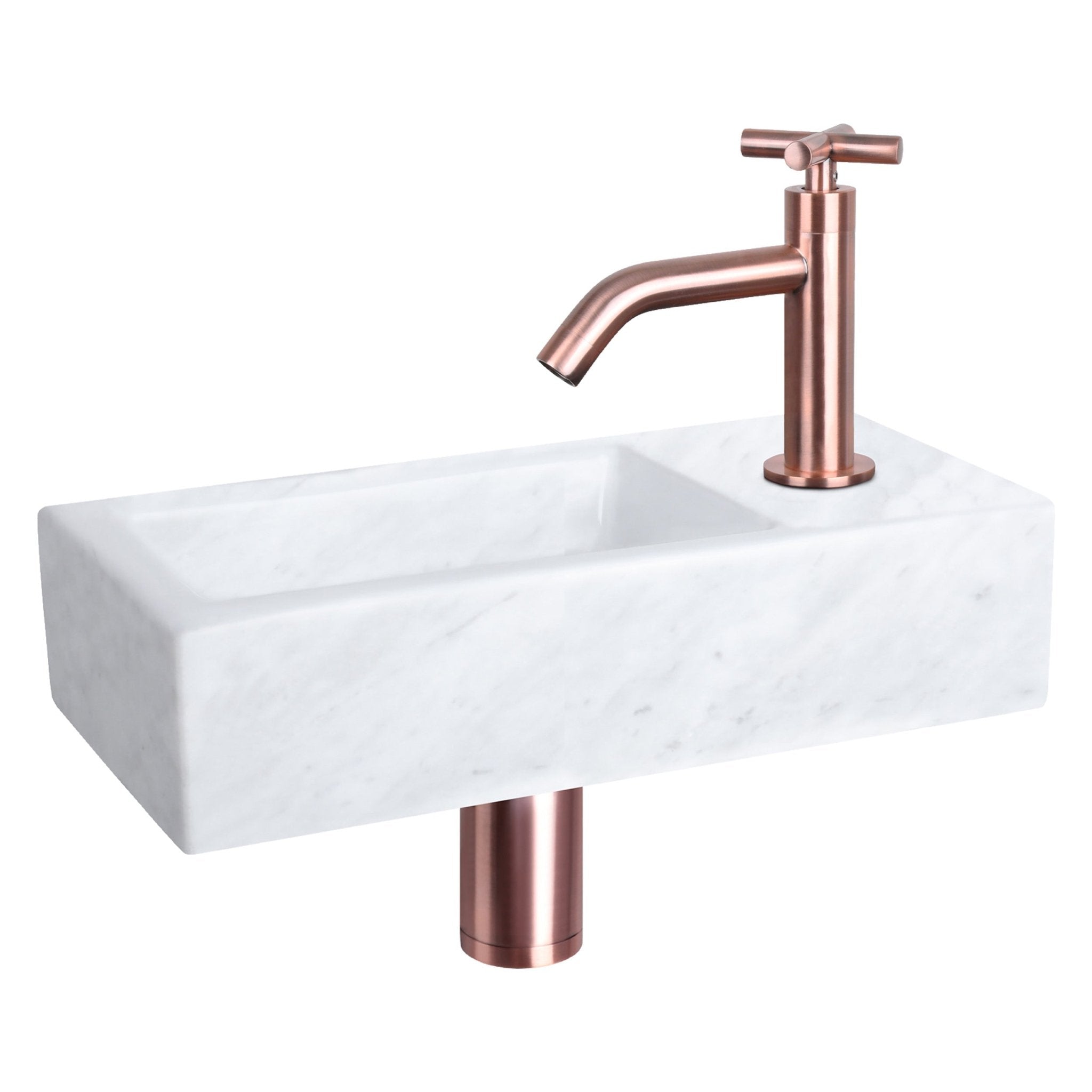 Differnz Helios fontein marmer - 37.5 x 18.5 x 9.5 cm - wit - Mozaiektegel.com