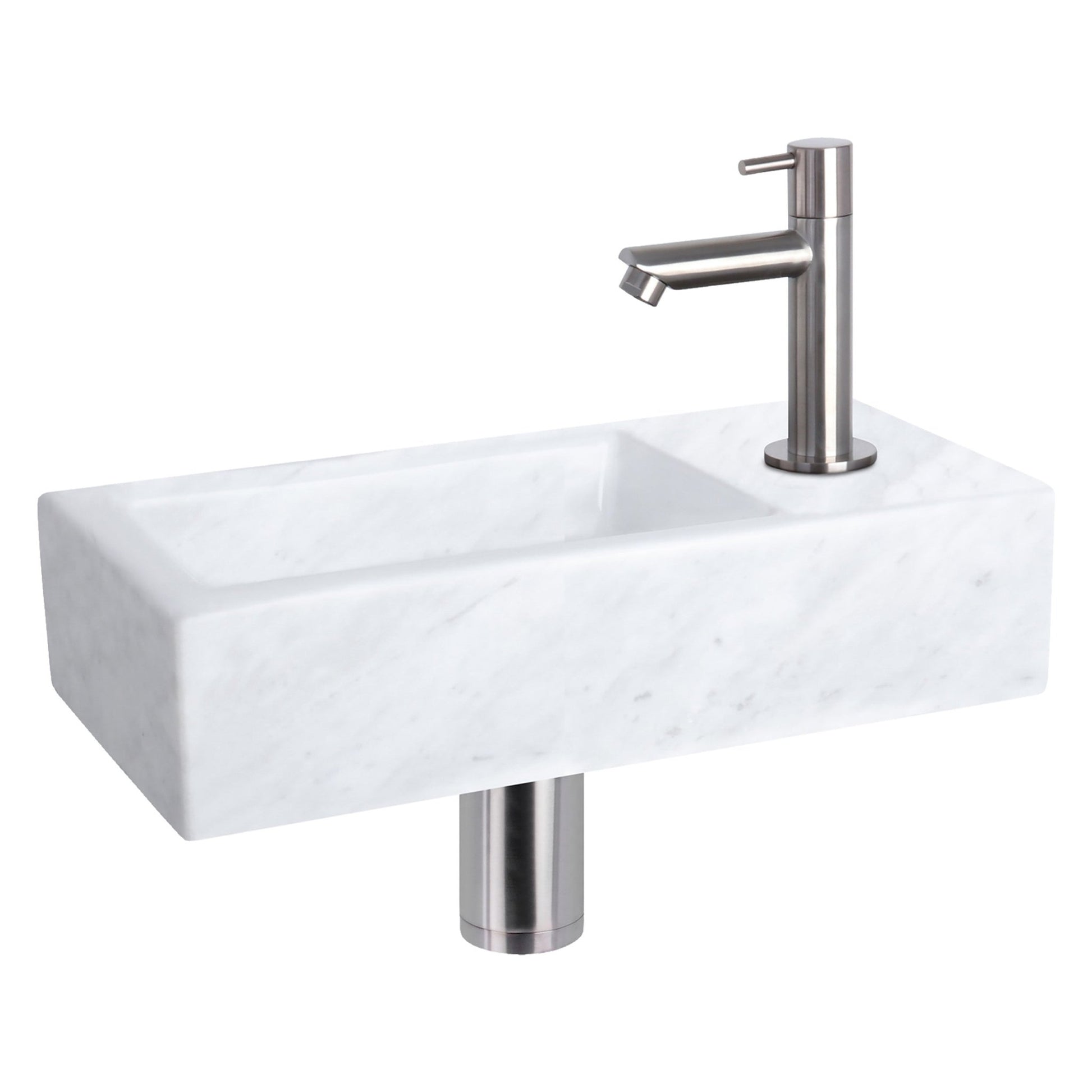 Differnz Helios fontein marmer - 37.5 x 18.5 x 9.5 cm - wit - Mozaiektegel.com