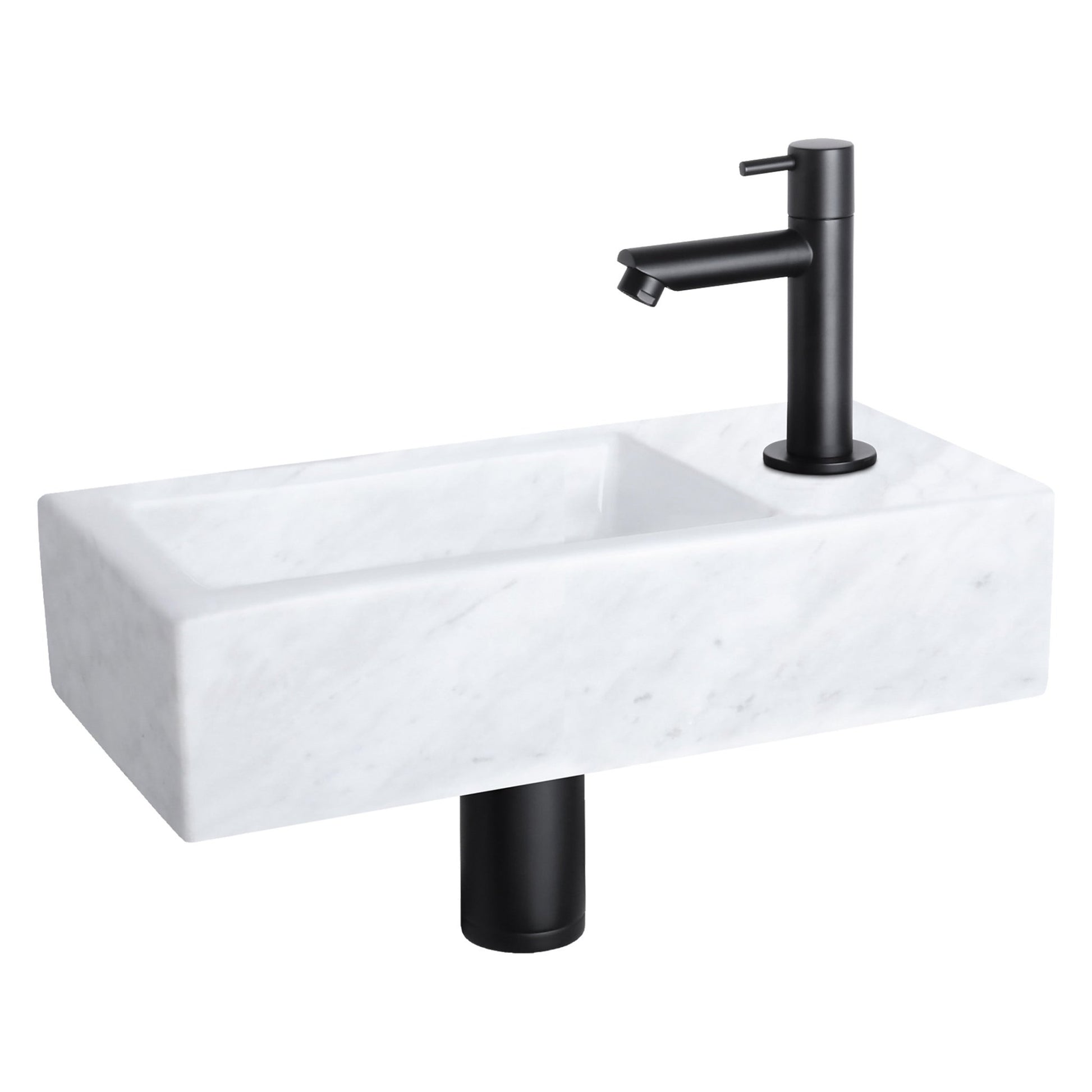 Differnz Helios fontein marmer - 37.5 x 18.5 x 9.5 cm - wit - Mozaiektegel.com