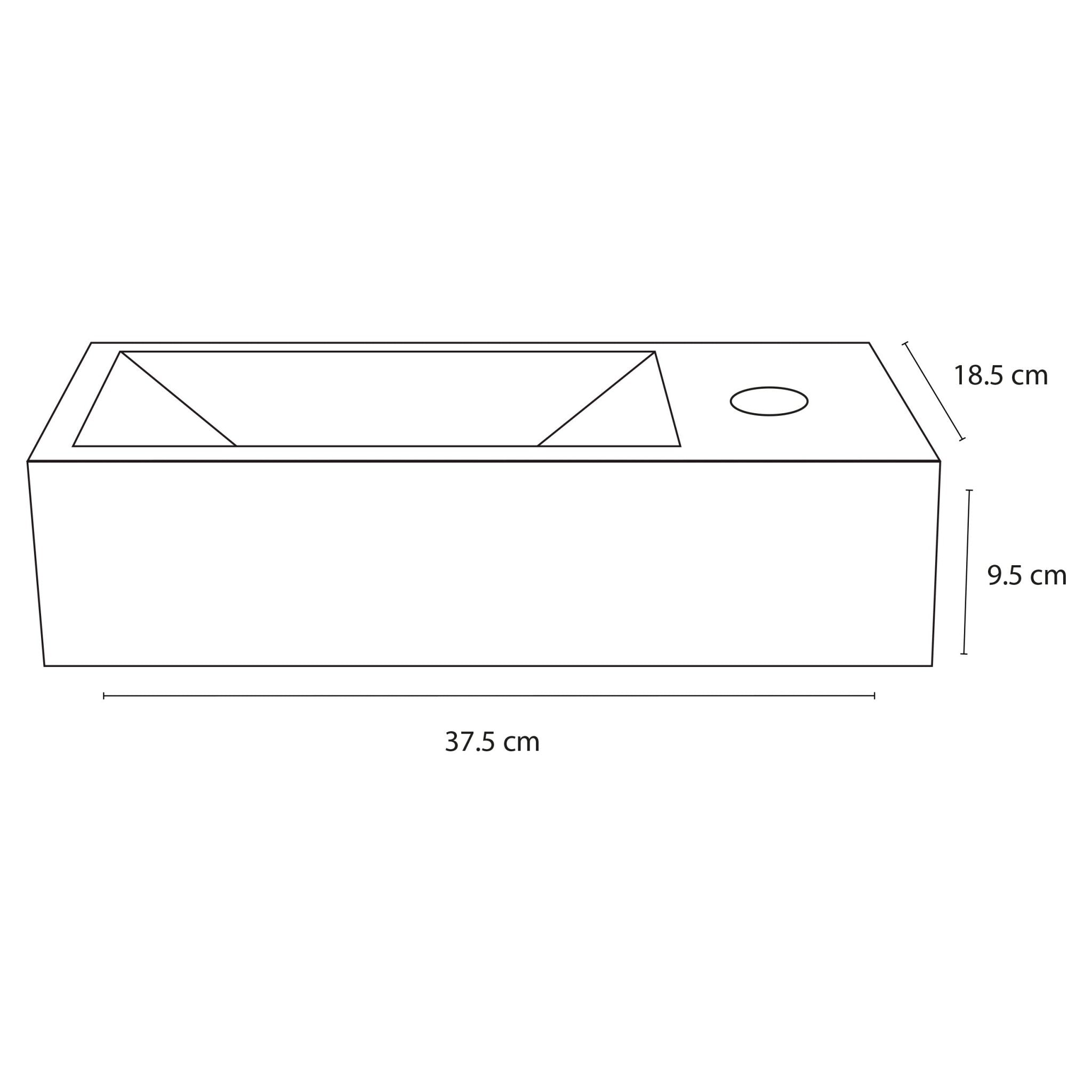 Differnz Helios fonteinset marmer - kraan gebogen - 37.5 x 18.5 x 9.5 cm - mat chroom - Mozaiektegel.com