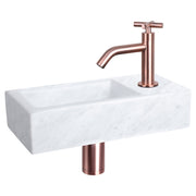 Differnz Helios fonteinset marmer - kraan kruis - 37.5 x 18.5 x 9.5 cm - rood koper - Mozaiektegel.com