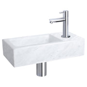 Differnz Helios fonteinset marmer - kraan recht - 37.5 x 18.5 x 9.5 cm - chroom - Mozaiektegel.com