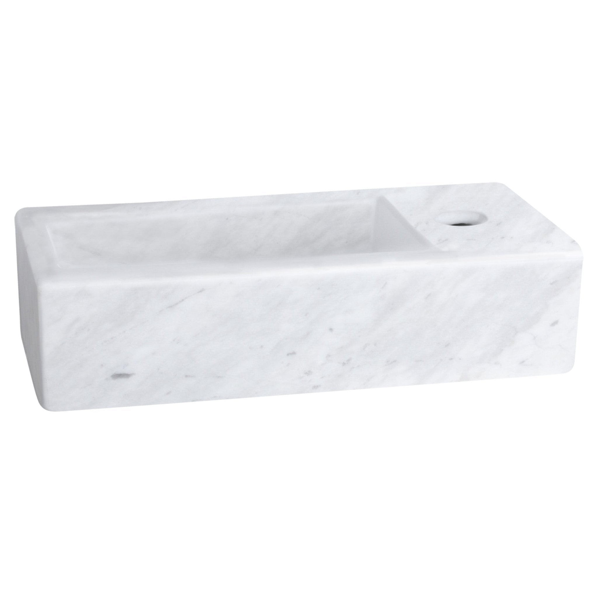 Differnz Helios fonteinset marmer - kraan recht - 37.5 x 18.5 x 9.5 cm - mat zwart - Mozaiektegel.com