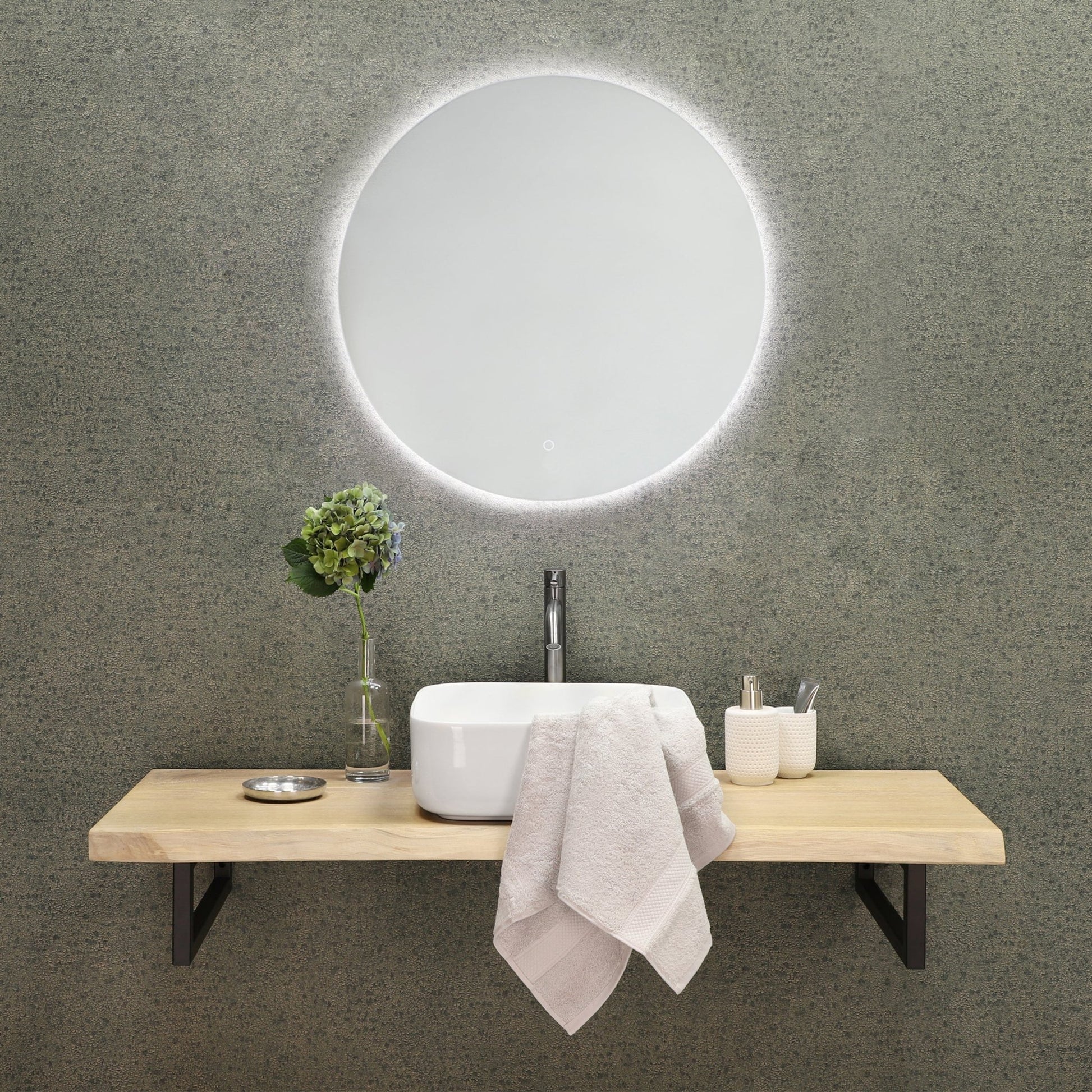 Differnz hoge kraan koud/warm - gebogen - 30.6 x 17.4 cm - gun metal - Mozaiektegel.com