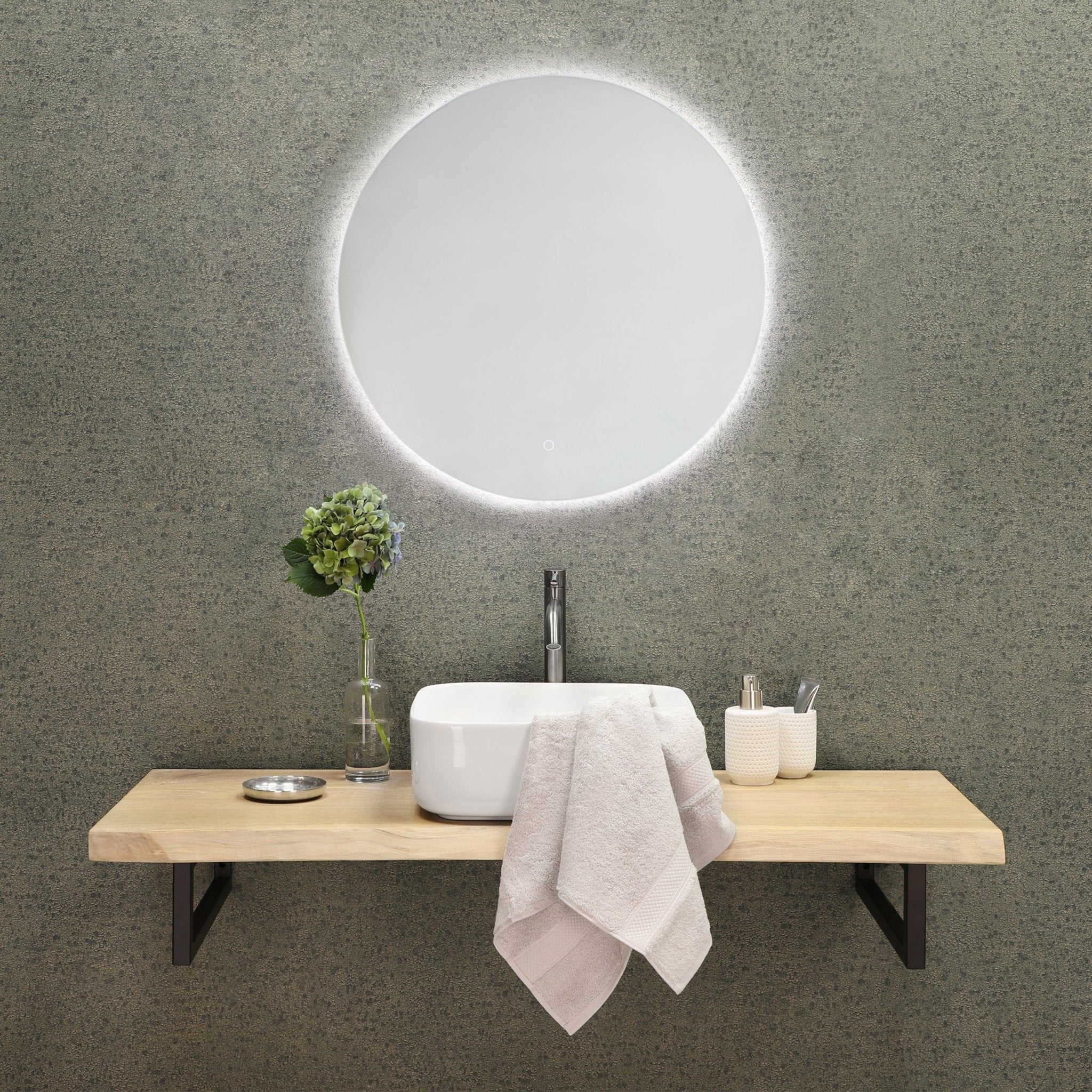 Differnz hoge kraan koud/warm - gebogen - 30.6 x 17.4 cm - gun metal - Mozaiektegel.com