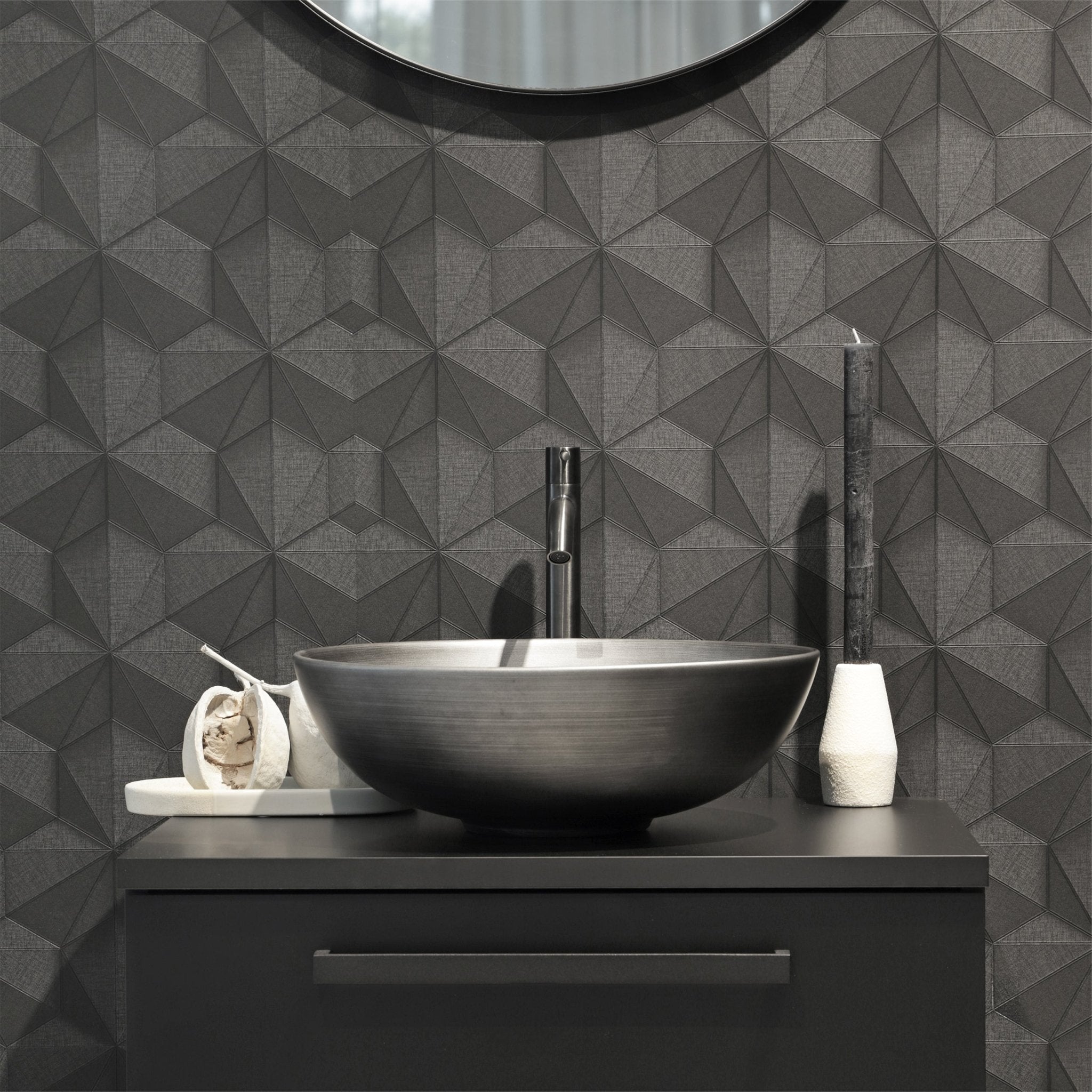 Differnz hoge kraan koud/warm - gebogen - 30.6 x 17.4 cm - gun metal - Mozaiektegel.com