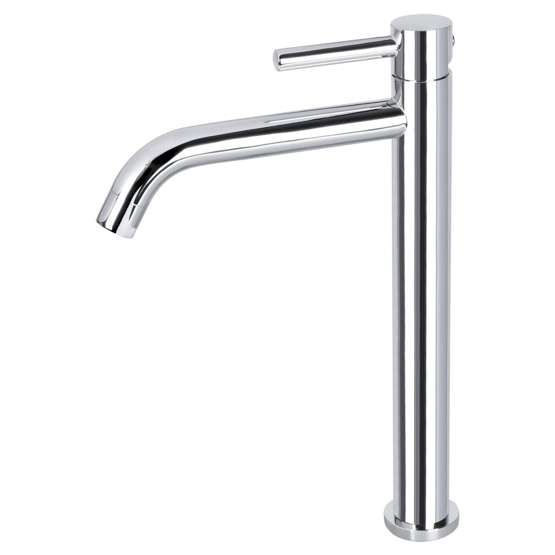 Differnz hoge kraan koud/warm - gebogen - 30.6 x 17.4 cm - mat chroom - Mozaiektegel.com