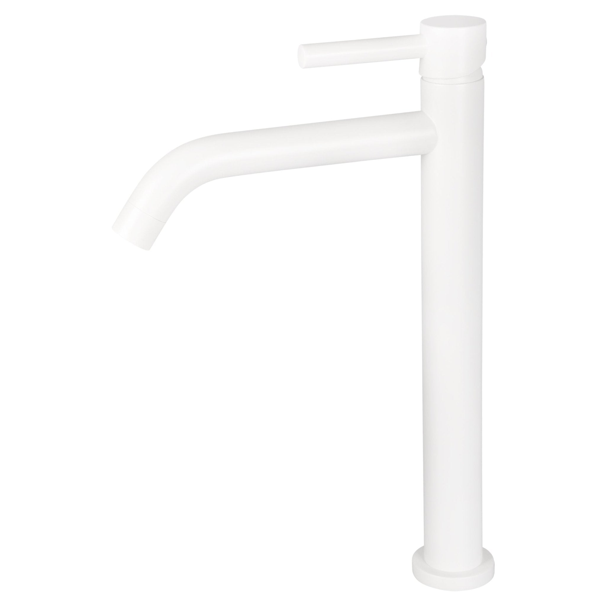 Differnz hoge kraan koud/warm - gebogen - 30.6 x 17.4 cm - mat wit - Mozaiektegel.com