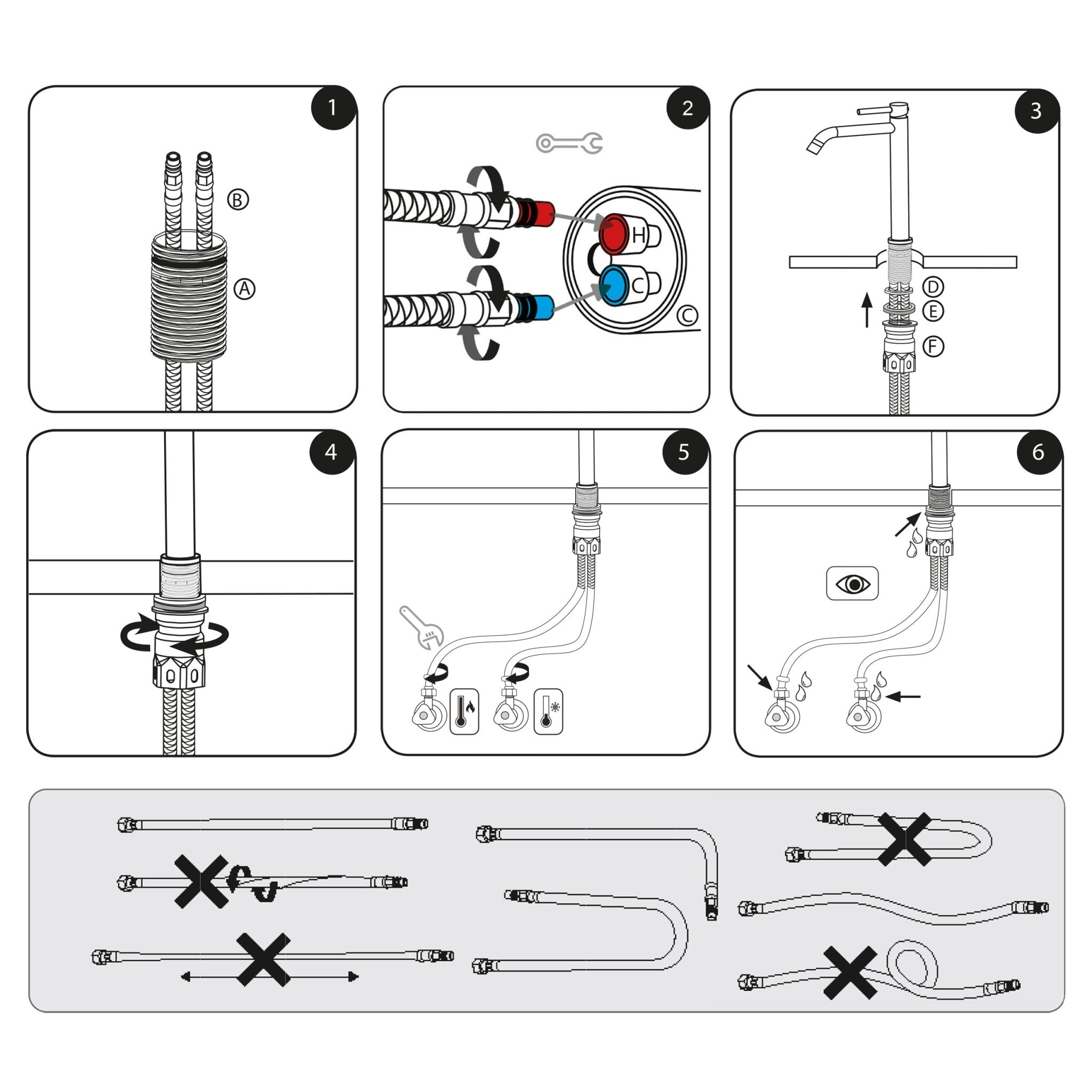 Differnz hoge kraan koud/warm - gebogen - 30.6 x 17.4 cm - mat zwart - Mozaiektegel.com