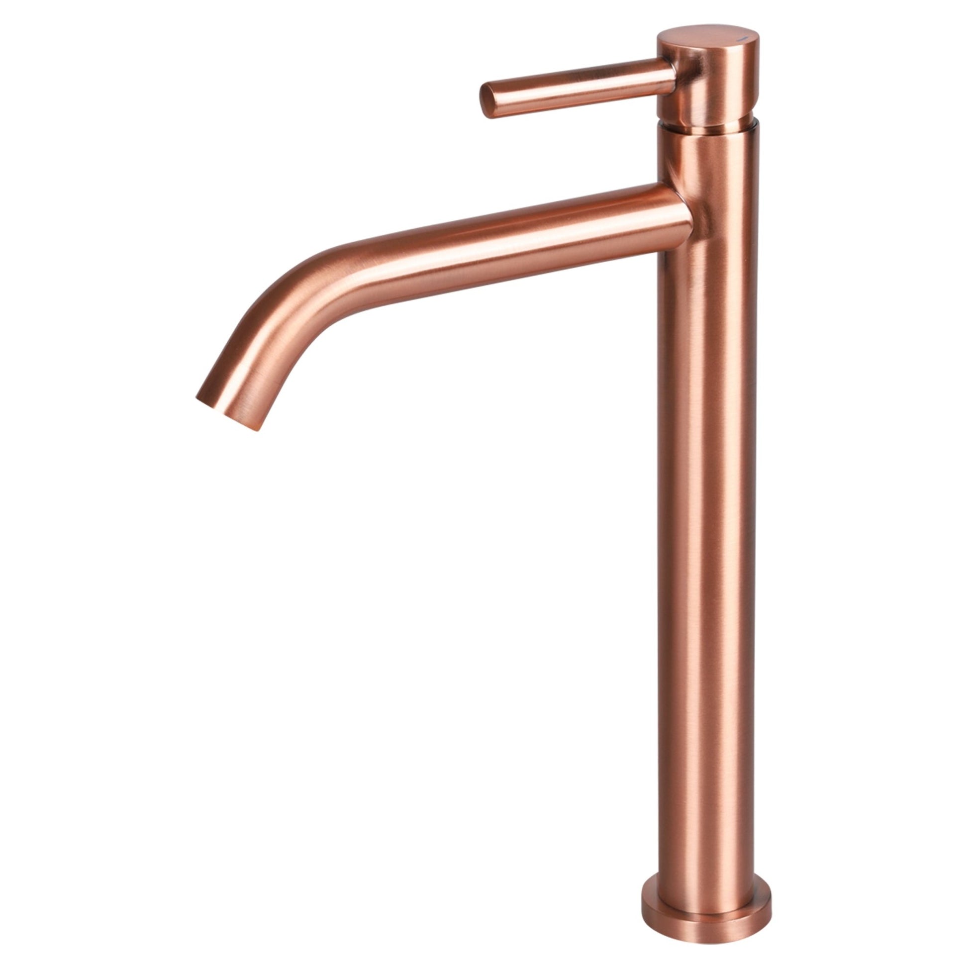 Differnz hoge kraan koud/warm - gebogen - 30.6 x 17.4 cm - rood koper - Mozaiektegel.com