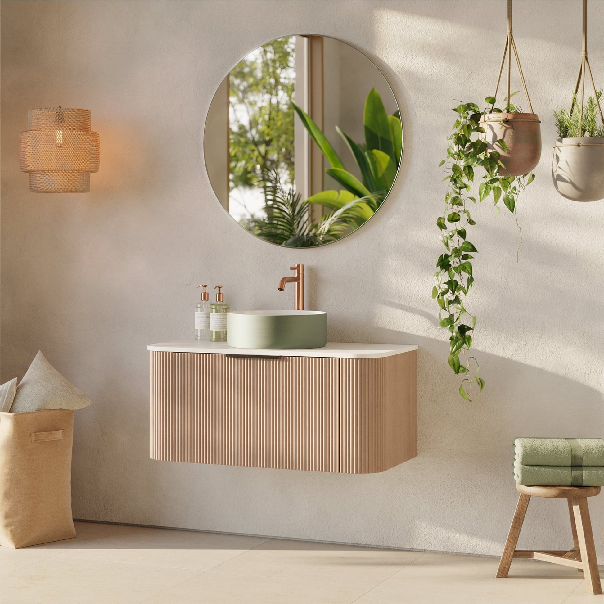 Differnz hoge kraan koud/warm - gebogen - 30.6 x 17.4 cm - rood koper - Mozaiektegel.com